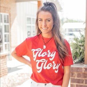 Red Bella Canvas UGA 'Glory Glory' Graphic Tee